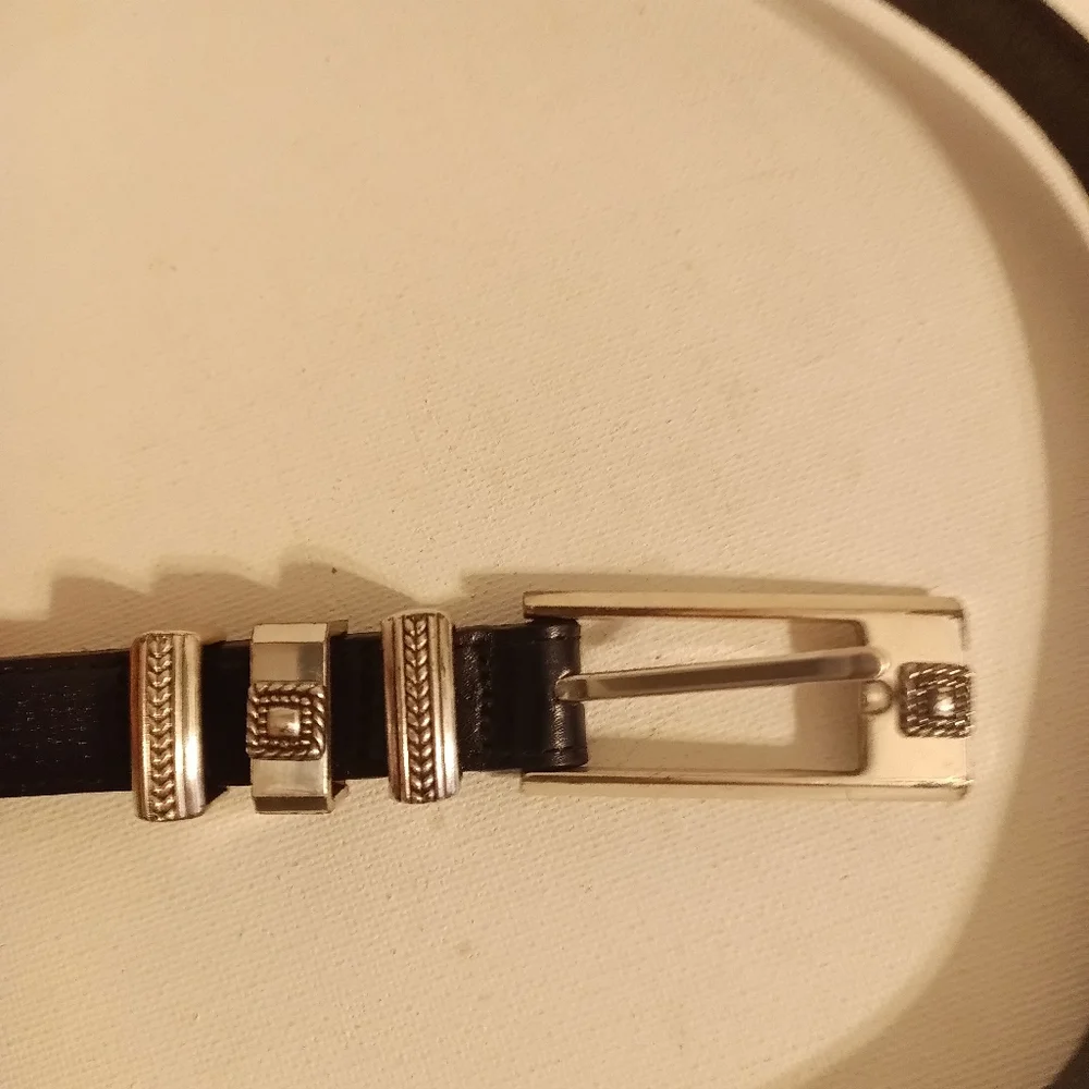 Brighton Size S black and Silver leather belt